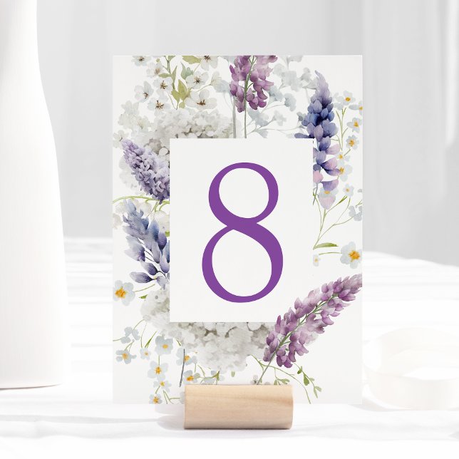 Mesa Tarjeta de número de tabla floral Purple + Lavende (Subido por el creador)