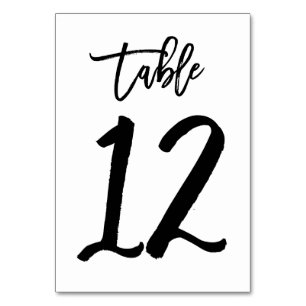 Mesa Tarjeta de número de tabla manuscrita de moda   Cu