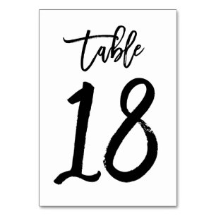 Mesa Tarjeta de número de tabla manuscrita de moda   Cu