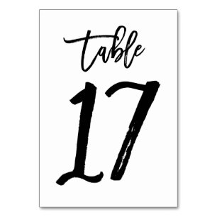 Mesa Tarjeta de número de tabla manuscrita de moda   Cu