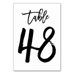 Mesa Tarjeta de número de tabla manuscrita de moda   Cu