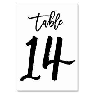 Mesa Tarjeta de número de tabla manuscrita de moda   Cu