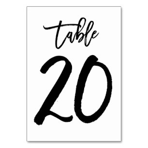 Mesa Tarjeta de número de tabla manuscrita de moda   Cu