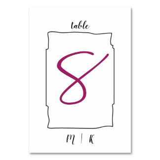 Mesa Tarjeta de número de tabla moderna | BODA