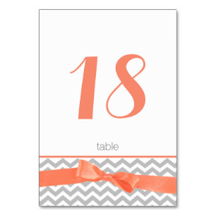 Mesa Tarjeta de número de tabla moderna de Zigzag y Bow