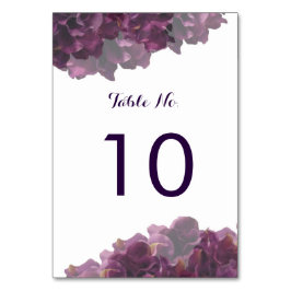 Mesa Tarjeta de número de tabla morada floral