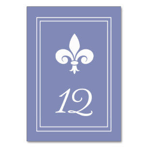 Mesa Tarjeta de número de tabla Periwinkle Fleur de Lis
