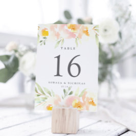 Mesa Tarjeta de número de tabla personalizada Airy flor