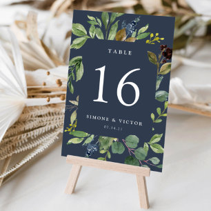Mesa Tarjeta de número de tabla personalizada Eucalyptu