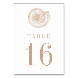 Mesa Tarjeta de número de tabla Sandy Beige Tan Sea She