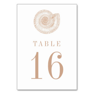 Mesa Tarjeta de número de tabla Sandy Beige Tan Sea She