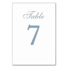 Mesa Tarjeta de número de tabla simple de Boda azul tur