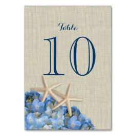 Mesa Tarjeta de número de tabla Starfish and Blue Hydra