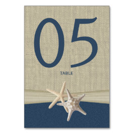 Mesa Tarjeta de número de tabla Starfish and Burlap