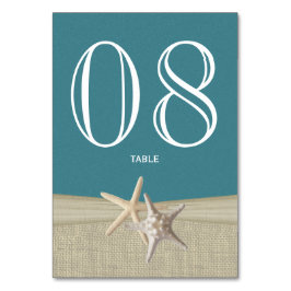 Mesa Tarjeta de número de tabla Starfish and Burlap