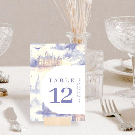 Mesa Tarjeta de número de tabla Toile de jouy