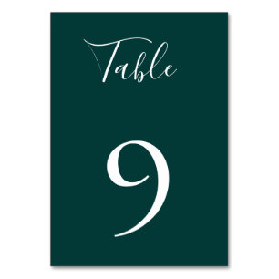 Mesa Tarjeta de número de tabla Verde azulada oceánica