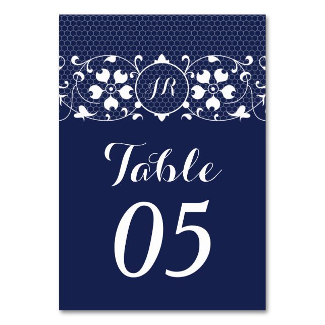 Mesa Tarjeta de números de tabla de Boda de monograma d (Anverso)