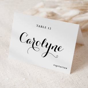 Mesa Tarjeta de opción de comida de boda con caligrafía
