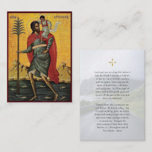 Mesa Tarjeta de oración a San Cristóbal para conductore