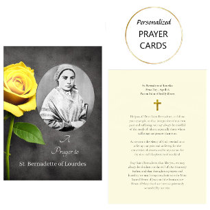 Mesa Tarjeta de oración católica de Sta. Bernadette de