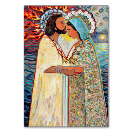 Mesa Tarjeta de oración católica Hail Holy Queen