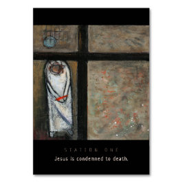 Mesa Tarjeta de Oración Condenada por Jesús en la Estac