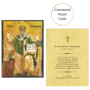 Mesa Tarjeta de Oración Cristiana Ortodoxa St. Athanasi
