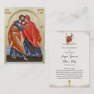 Mesa Tarjeta de oración de boda con icono cristiano ort