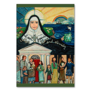 Mesa Tarjeta de oración de la fundadora de piedad Cathe