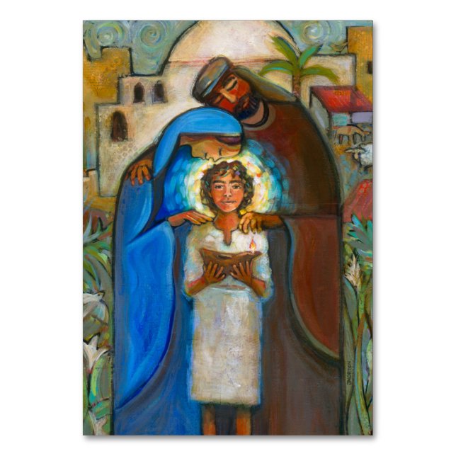 Mesa Tarjeta de oración de la Sagrada Familia (Anverso)