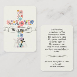 Mesa Tarjeta de oración de Pascua Él ha resucitado Cruz