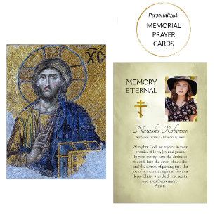 Mesa Tarjeta de oración del icono del Jesús del funeral