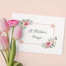 Tarjeta de oración floral del Día de la Madre con