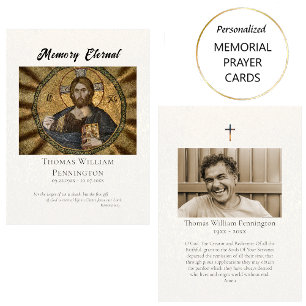 Mesa Tarjeta de oración fúnebre bizantina Cristo Pantoc