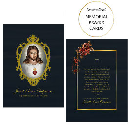 Mesa Tarjeta de oración fúnebre católica del Sagrado Co