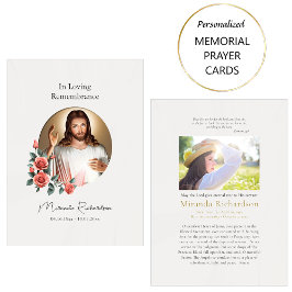 Mesa Tarjeta de oración fúnebre católica del Sagrado Co