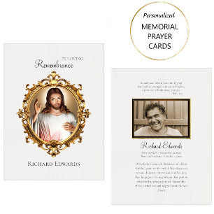 Mesa Tarjeta de oración fúnebre católica en recuerdo am