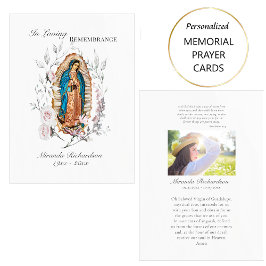 Mesa Tarjeta de oración fúnebre con foto de Nuestra Señ