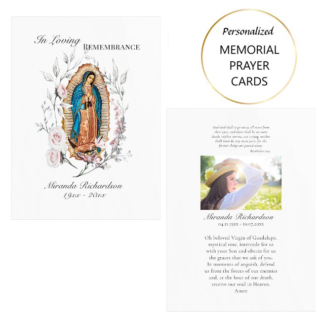 Mesa Tarjeta de oración fúnebre con foto de Nuestra Señ (Subido por el creador)