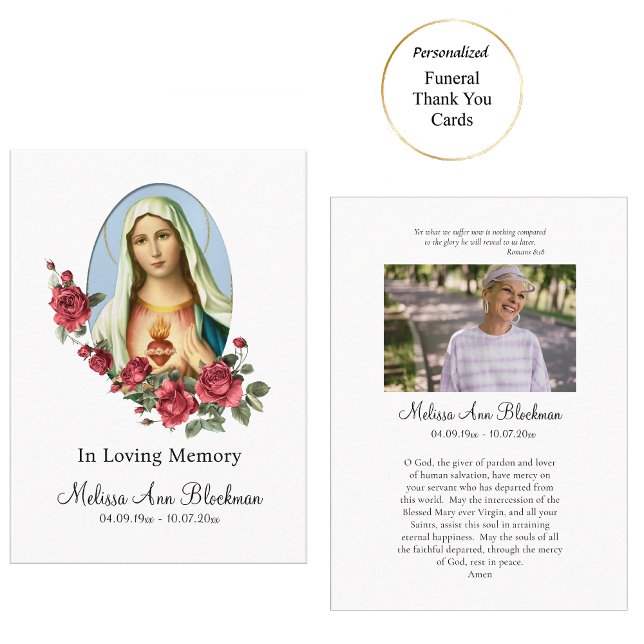 Mesa Tarjeta de oración fúnebre del Corazón Inmaculado  (Subido por el creador)