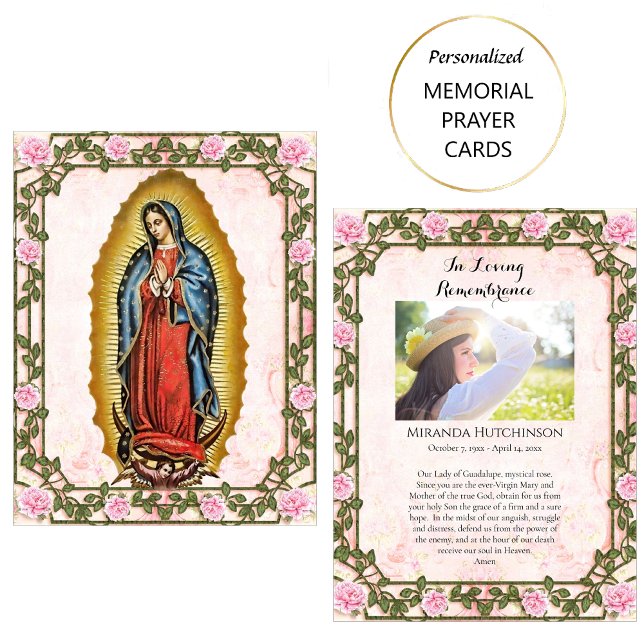 Mesa Tarjeta de oración fúnebre Nuestra Señora de Guada (Subido por el creador)