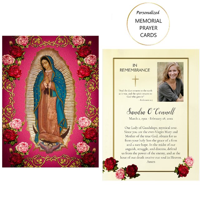 Mesa Tarjeta de oración fúnebre Nuestra Señora de Guada (Subido por el creador)