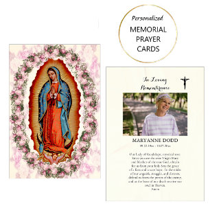 Mesa Tarjeta de Oración Funeral de Nuestra Señora de Gu