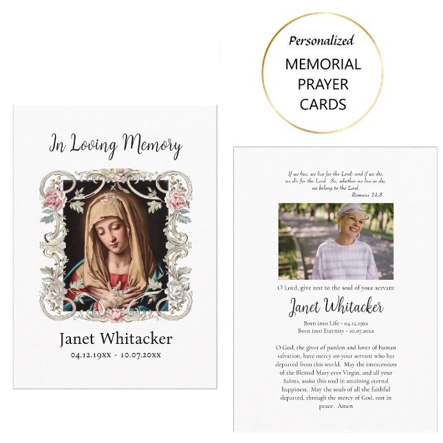 Mesa Tarjeta de oración funeraria de Rosas de marco pla (Subido por el creador)