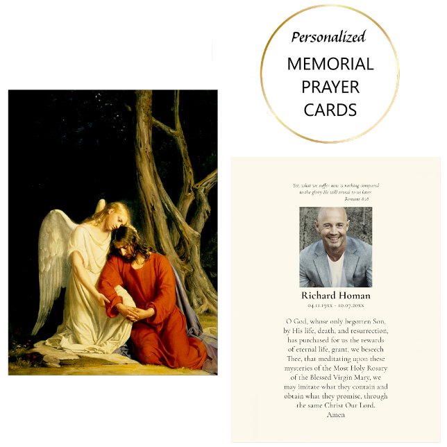 Mesa Tarjeta de oración funeraria fotográfica católica  (Subido por el creador)
