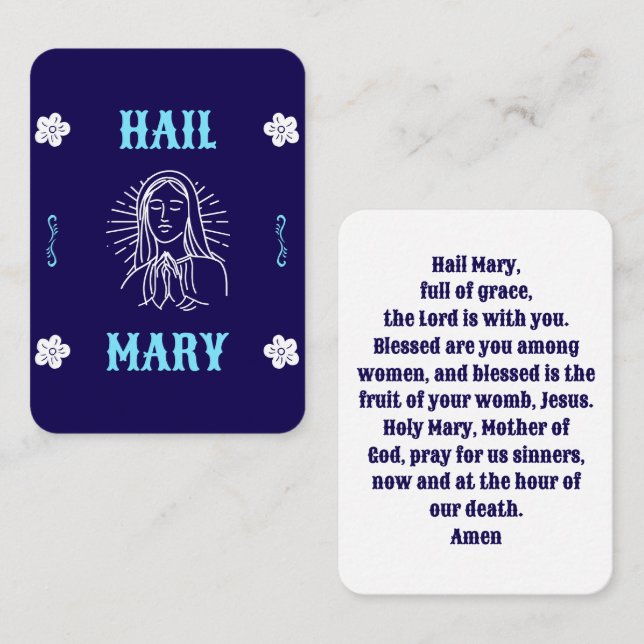 Mesa Tarjeta de oración Hail Mary - Lenguaje moderno (Anverso / Reverso)