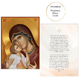 Mesa Tarjeta de oración Theotokos y Christ Child Pregan