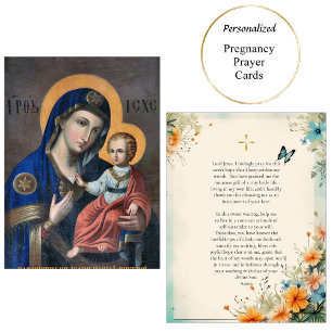 Mesa Tarjeta de oración Theotokos y Christ Child Pregan