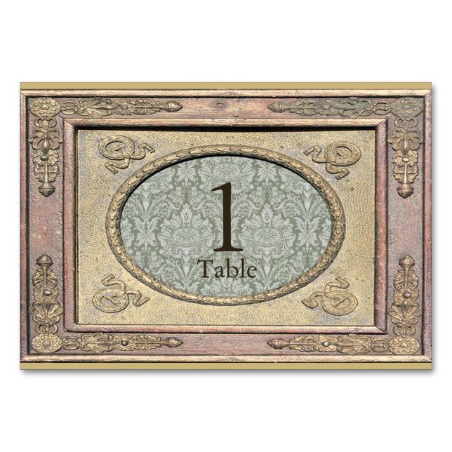 Mesa Tarjeta de patrón floral de marco con estilo Tabla (Anverso)